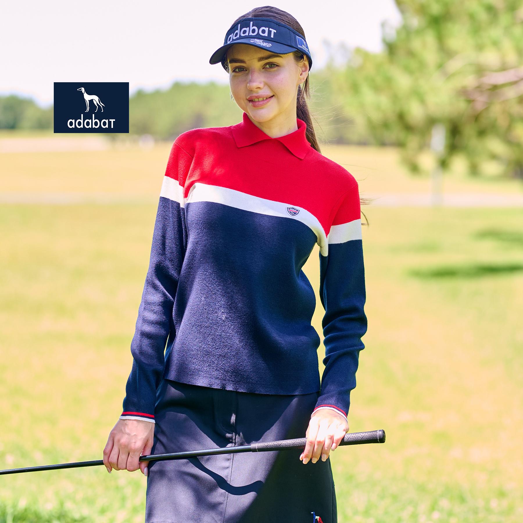 アダバット adabat 【ADABAT NAVY】トリコロールスプリットカラーニット （レッド(062)） レッド(062)