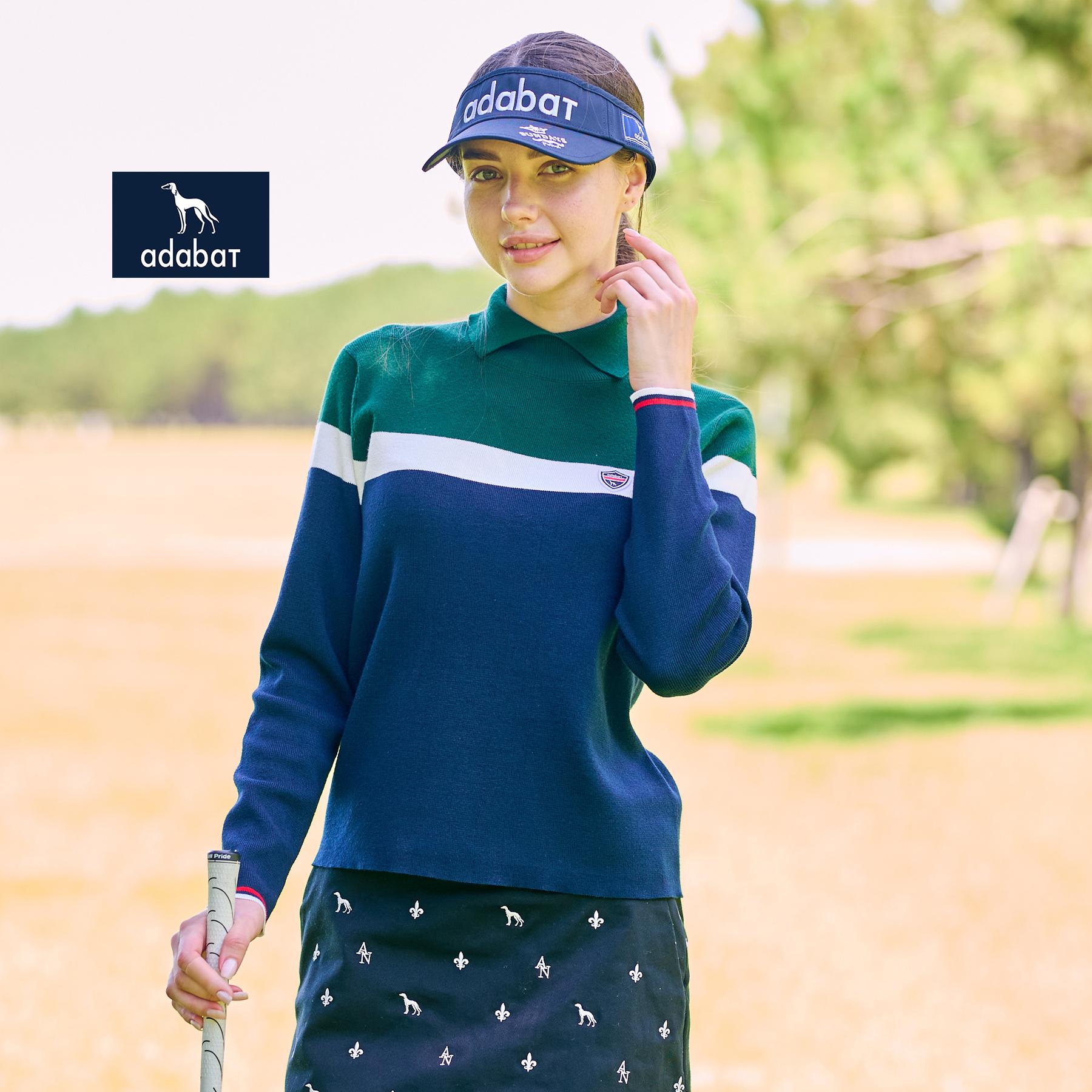 アダバット adabat 【ADABAT NAVY】トリコロールスプリットカラーニット （グリーン(022)） グリーン(022)
