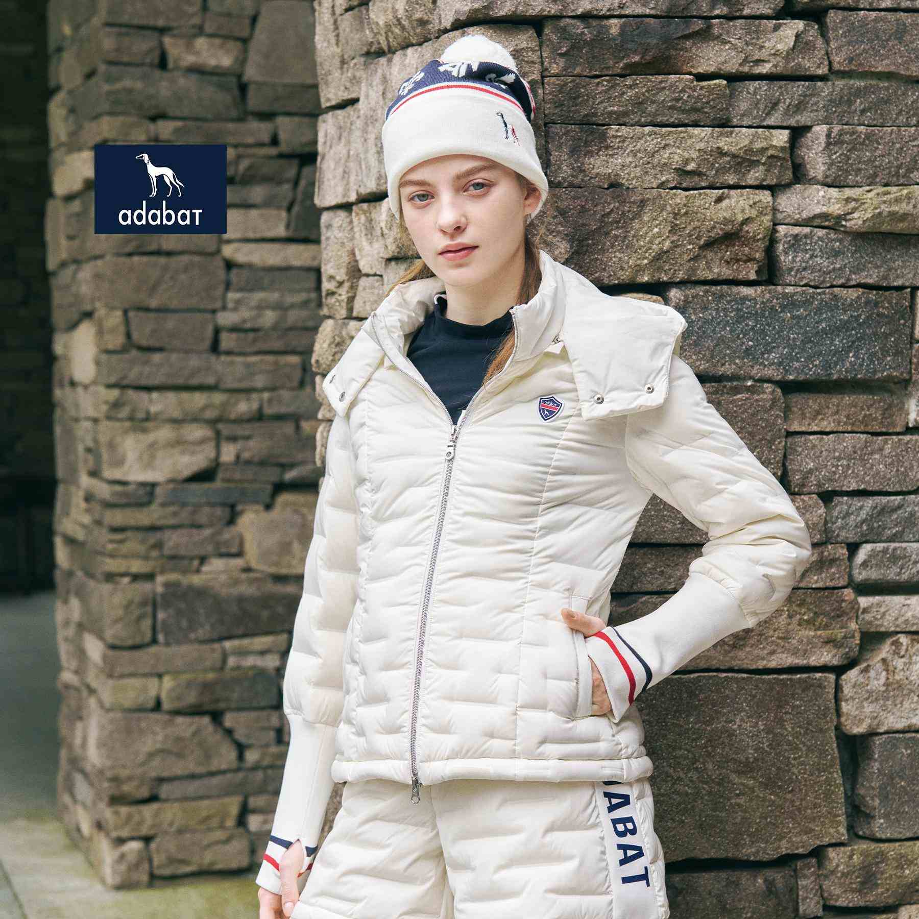 アダバット adabat 【ADABAT NAVY】2WAYストレッチダウンジャケット （ホワイト(001)） ホワイト(001)