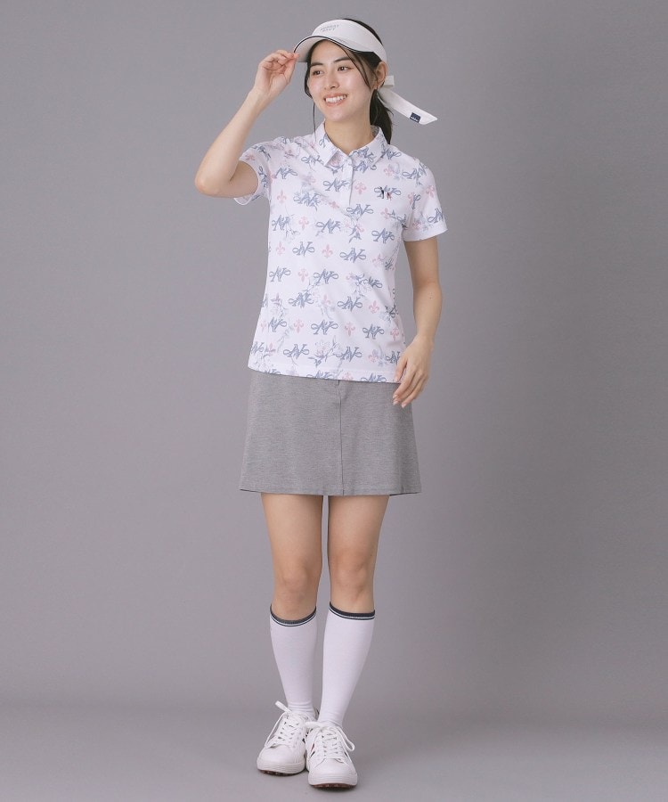 アダバット adabat ◆【ADABAT NAVY】ロゴモノグラムプリント半袖ポロシャツ （ネイビー(194)） ネイビー(194)