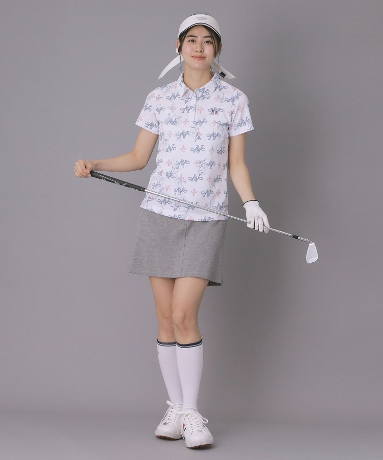 アダバット adabat ◆【ADABAT NAVY】ロゴモノグラムプリント半袖ポロシャツ （ネイビー(194)） ネイビー(194)
