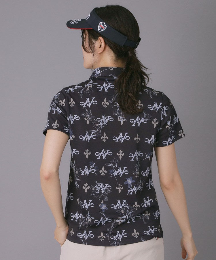 アダバット adabat ◆【ADABAT NAVY】ロゴモノグラムプリント半袖ポロシャツ （ネイビー(194)） ネイビー(194)