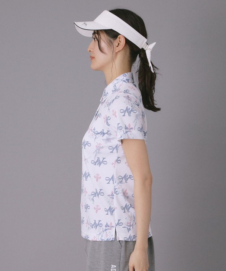 アダバット adabat ◆【ADABAT NAVY】ロゴモノグラムプリント半袖ポロシャツ （ネイビー(194)） ネイビー(194)