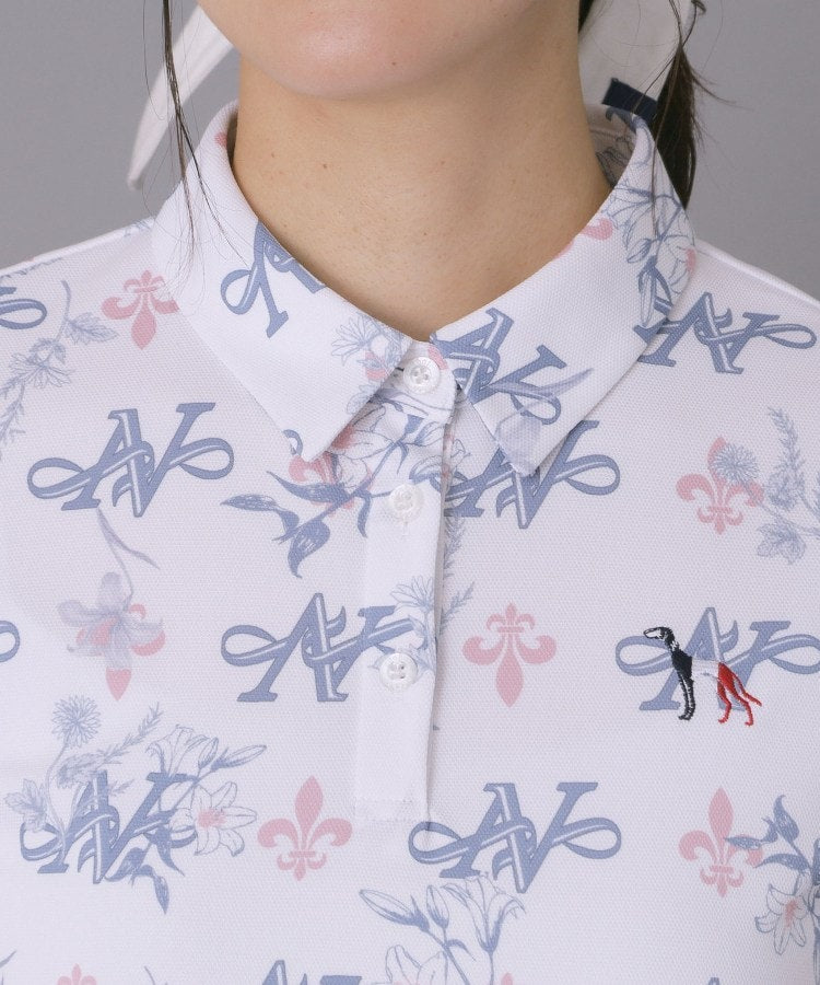 アダバット adabat ◆【ADABAT NAVY】ロゴモノグラムプリント半袖ポロシャツ （ネイビー(194)） ネイビー(194)