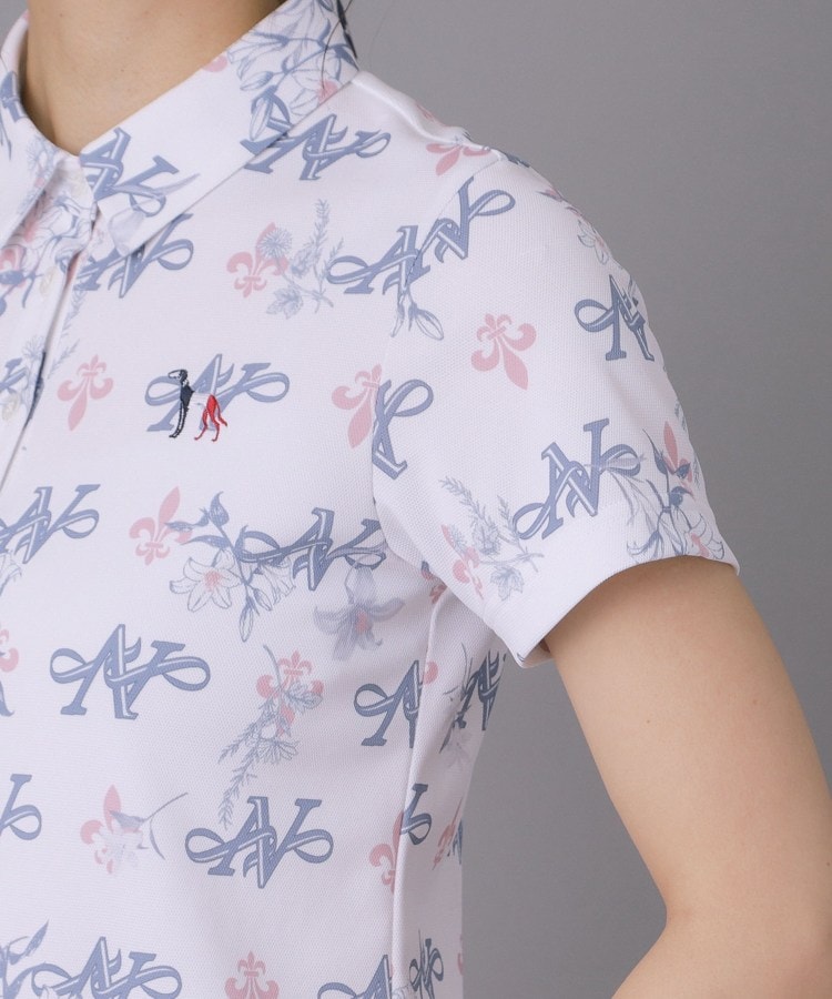 アダバット adabat ◆【ADABAT NAVY】ロゴモノグラムプリント半袖ポロシャツ （ネイビー(194)） ネイビー(194)