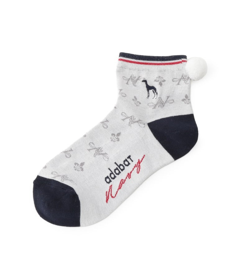 アダバット adabat ◆【ADABAT NAVY】ポンポンショートソックス （ネイビー(094)） ネイビー(094)
