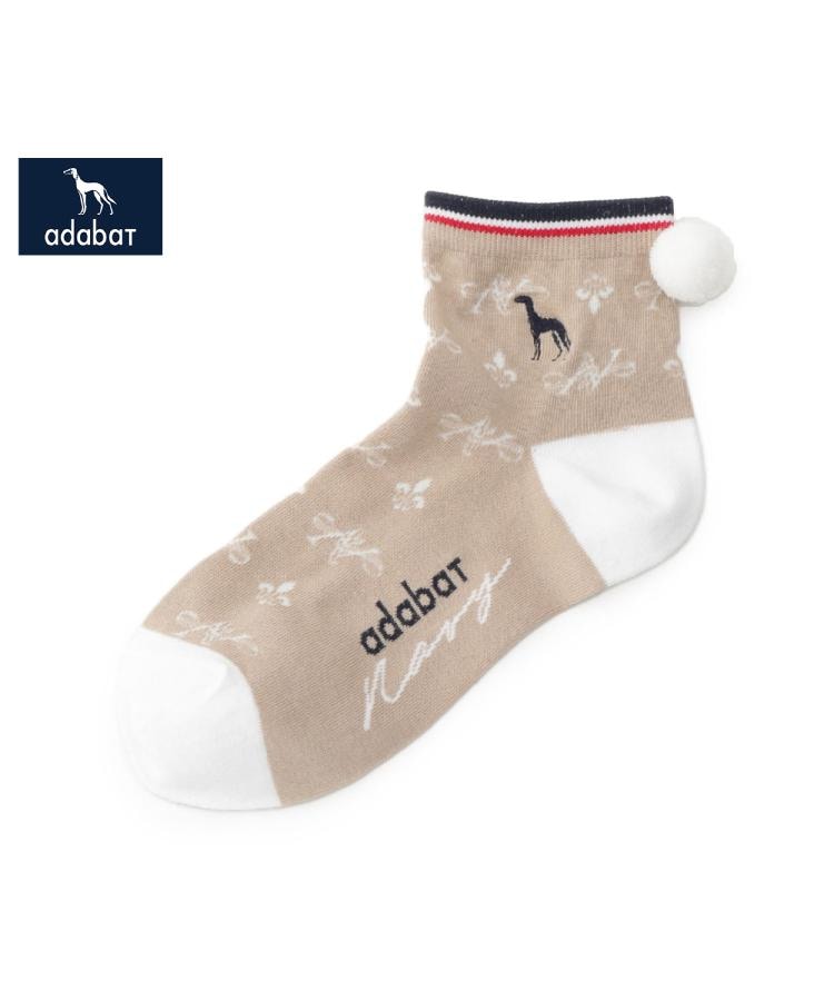 アダバット adabat ◆【ADABAT NAVY】ポンポンショートソックス （ネイビー(094)） ネイビー(094)