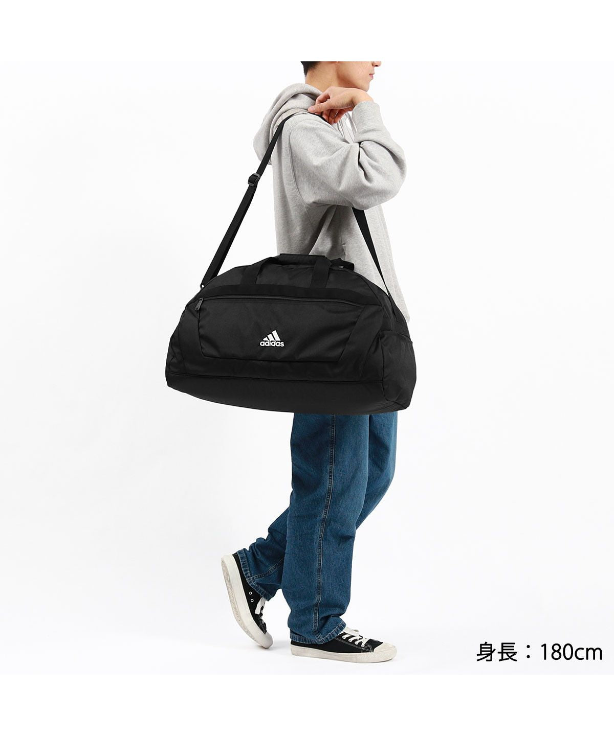 アディダス adidas アディダス ボストンバッグ adidas 2WAY ダッフルバッグ 斜めがけ 46L 大容量 A3 B4 A4 2泊 3泊 旅行 部活 修学旅行 63605 （ブラック） ブラック