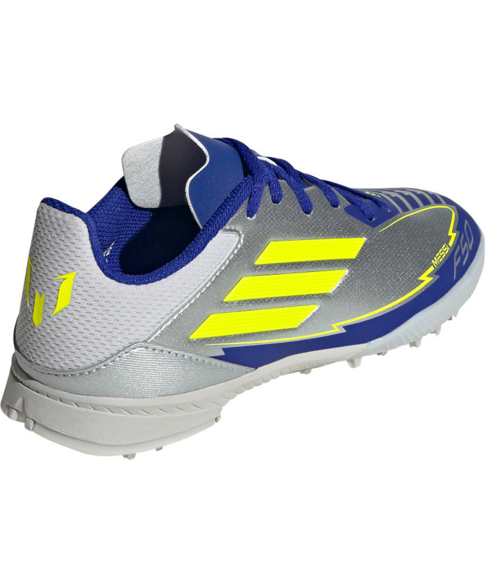 アディダス adidas アディダス adidas サッカー F50 LEAGUE TF J MESSI ターフコート ターフスパイク サッカーシューズ ジュニア 子供 キッズ 人工芝対 （シルバーメタリック/ソーラ） シルバーメタリック/ソーラ