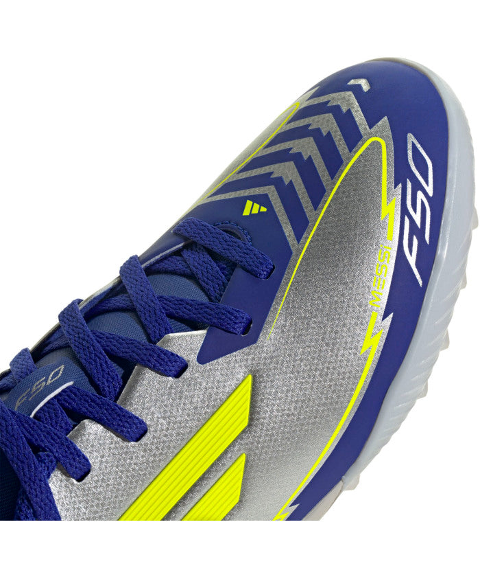 アディダス adidas アディダス adidas サッカー F50 LEAGUE TF J MESSI ターフコート ターフスパイク サッカーシューズ ジュニア 子供 キッズ 人工芝対 （シルバーメタリック/ソーラ） シルバーメタリック/ソーラ