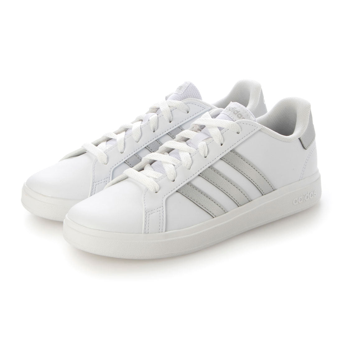 アディダス adidas GRANDCOURT 2.0K（アディダス グランドコート 2.0K） （フットウェアホワイト/マットシルバー/マットシルバー） フットウェアホワイト/マットシルバー/マットシルバー