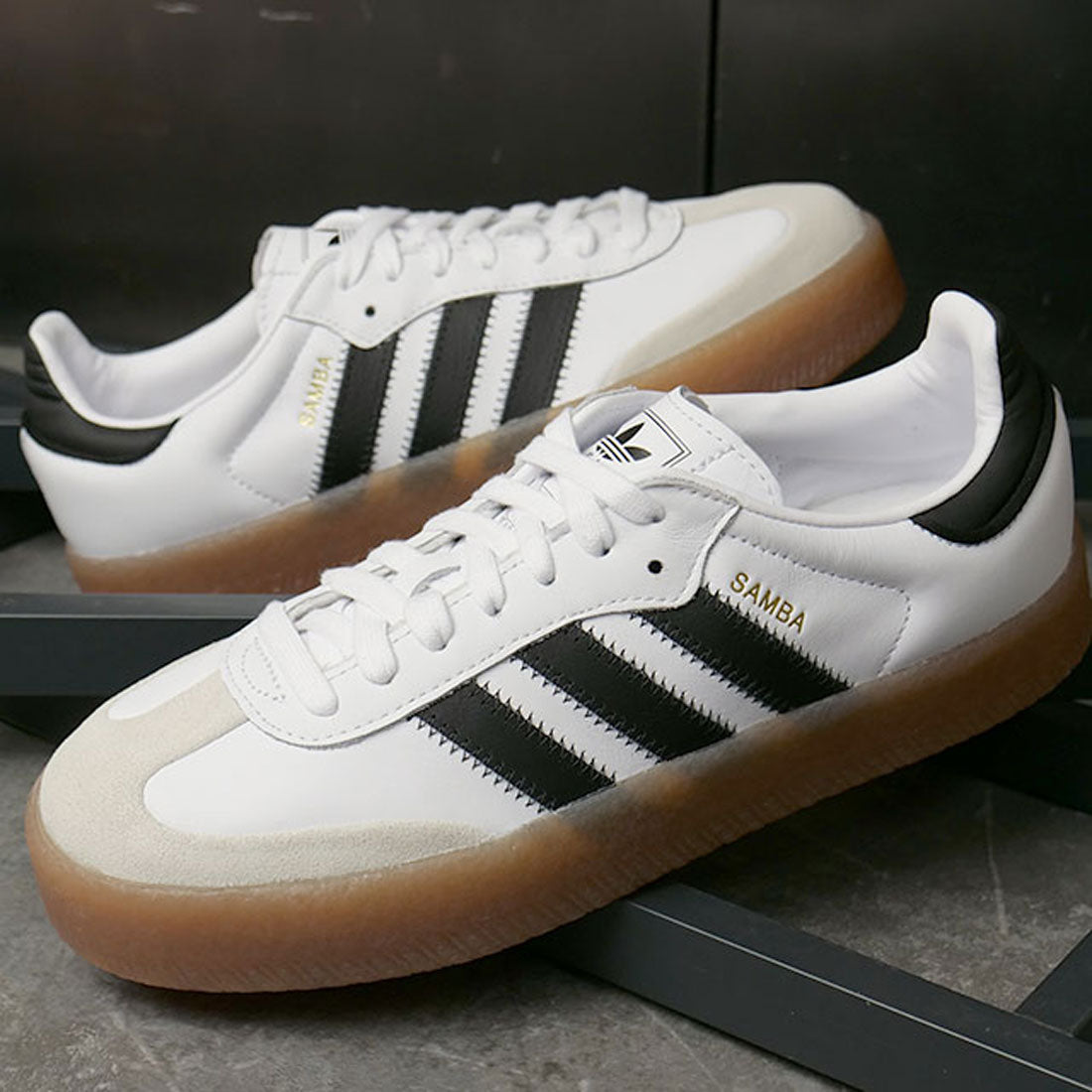 adidas SAMBAE W Footwear White/Core Black/Gold Metallic [NJH34/JI1349]