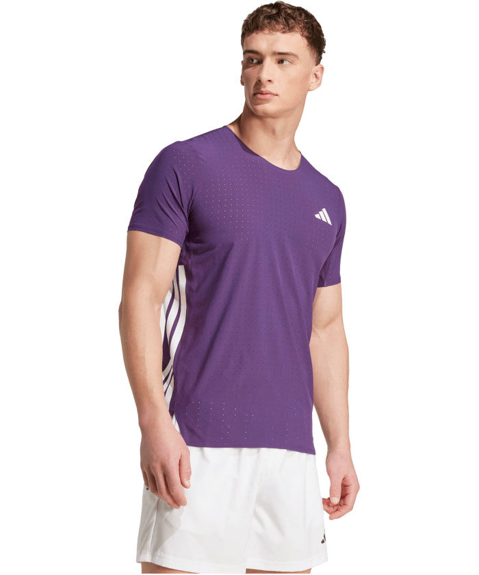 アディダス adidas アディダス adidas アディゼロ ランニング半袖 T シャツ  JOM26 （JV7171 オーロラプラム） JV7171 オーロラプラム
