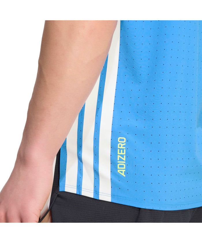 アディダス adidas アディダス adidas アディゼロ ランニング半袖 T シャツ  JOM26 （JV7171 オーロラプラム） JV7171 オーロラプラム