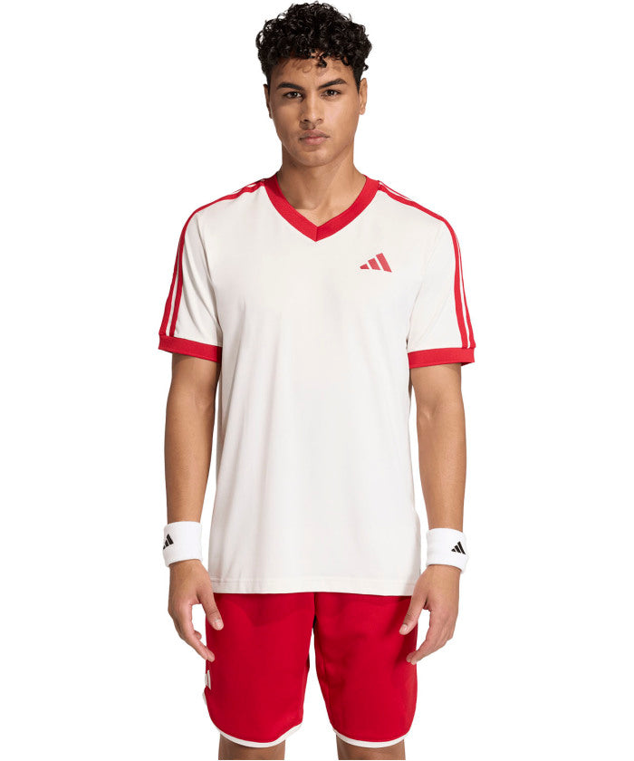 アディダス adidas アディダス adidas テニス テニス クラシックス 半袖Tシャツ トップス メンズ 機能性 柔らかい レトロ ドライ レギュラーフィット （KE6719 チョークホワイト） KE6719 チョークホワイト