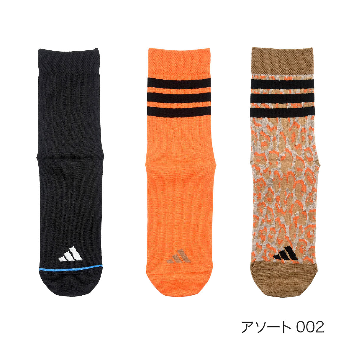 アディダス adidas 【adidas(アディダス)】3足組 靴下 異柄アソート ワンポイント ライン クルー丈 リブ素材 (3134-11P)アソート002 （アソート002） アソート002