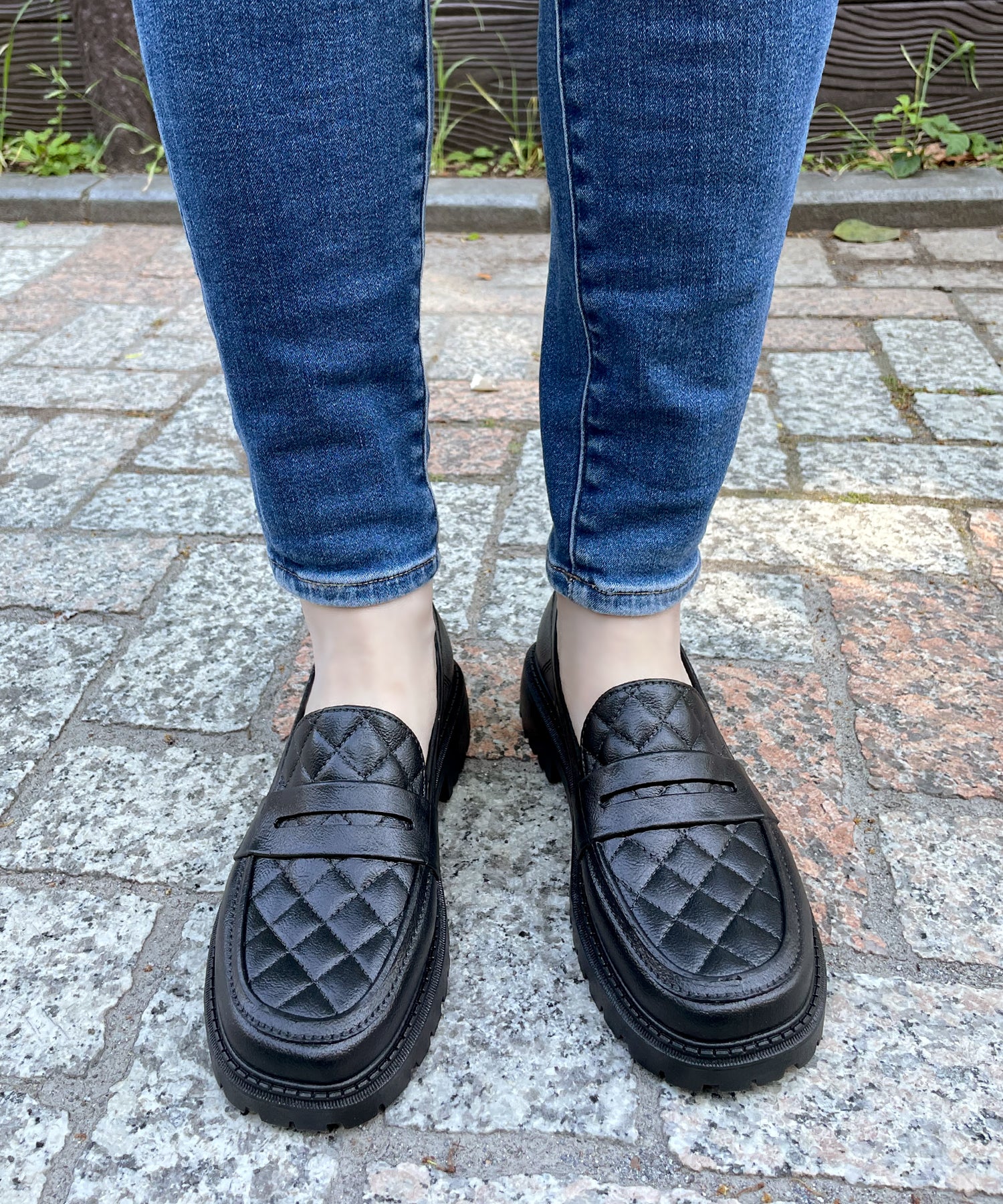 アドット adottona 【完全防水】ステッチ入りレインローファー【晴雨兼用】 （BLK） BLK