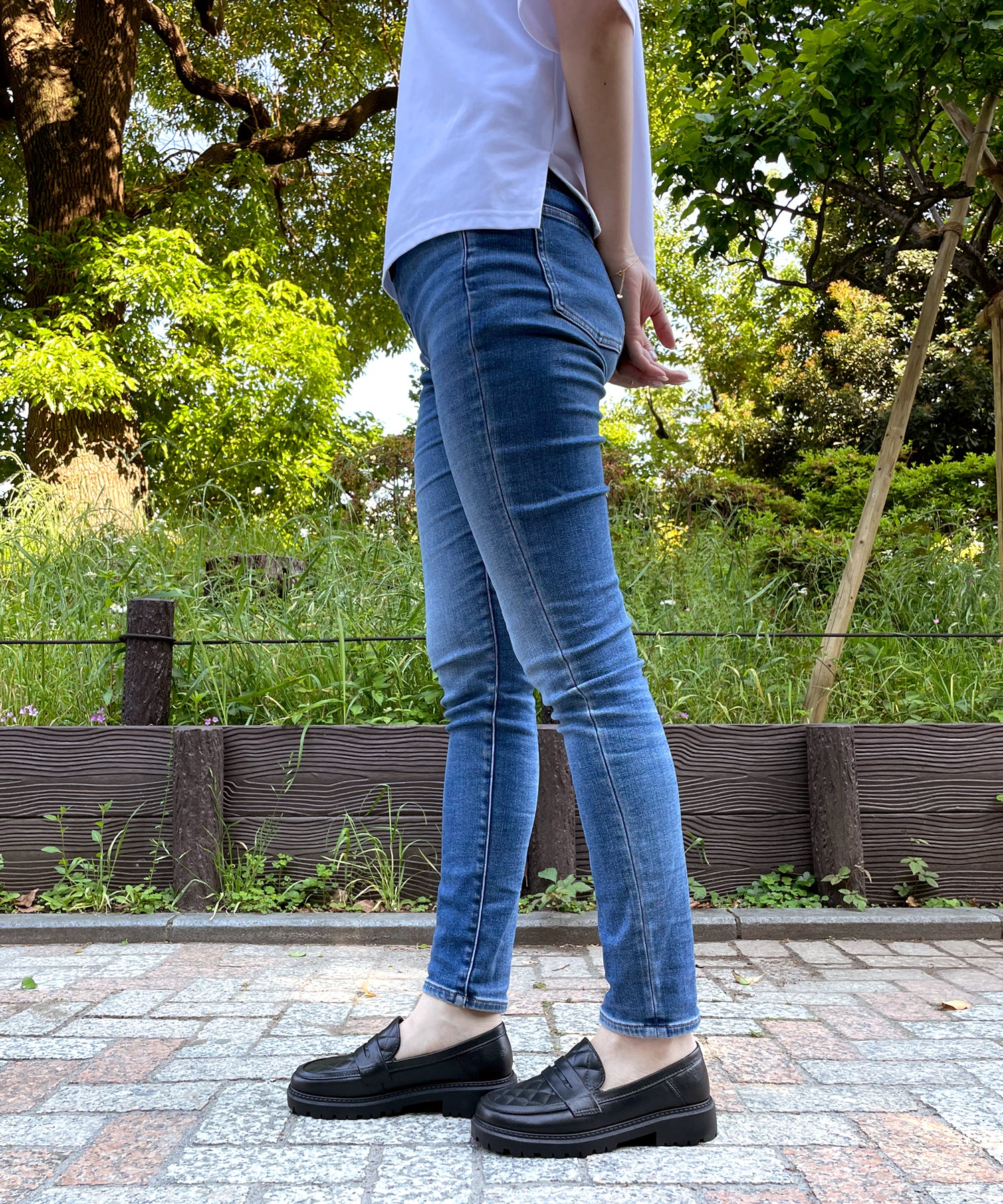 アドット adottona 【完全防水】ステッチ入りレインローファー【晴雨兼用】 （BLK） BLK