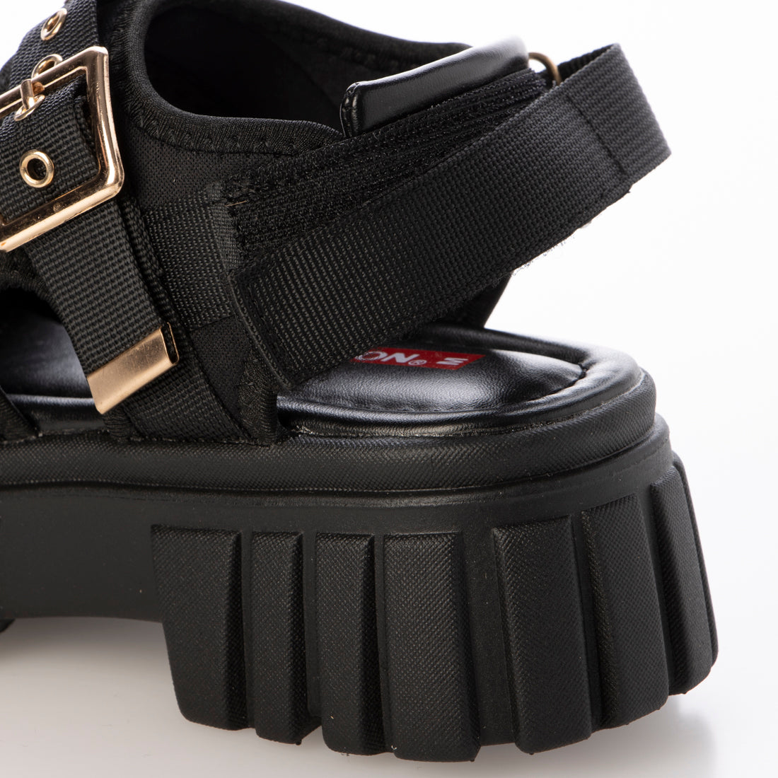 アドット adottona 【厚底】ベルクロスポーツサンダル （BLK） BLK