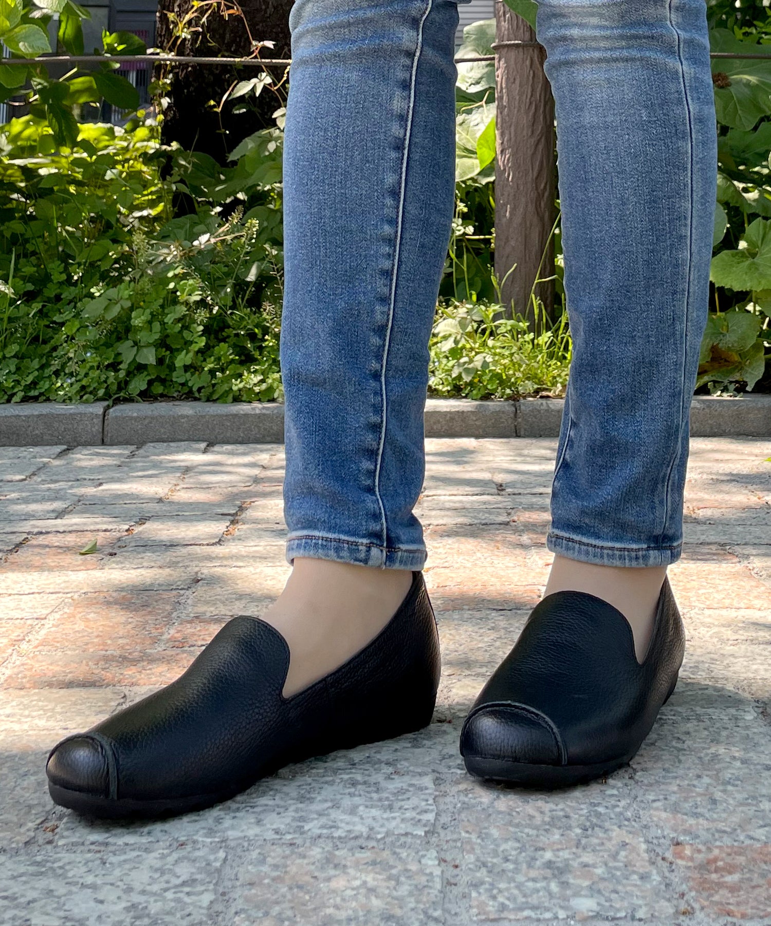 アドット adottona 【日本製】コンフォートフラットオペラパンプス【本革】 （BLK） BLK