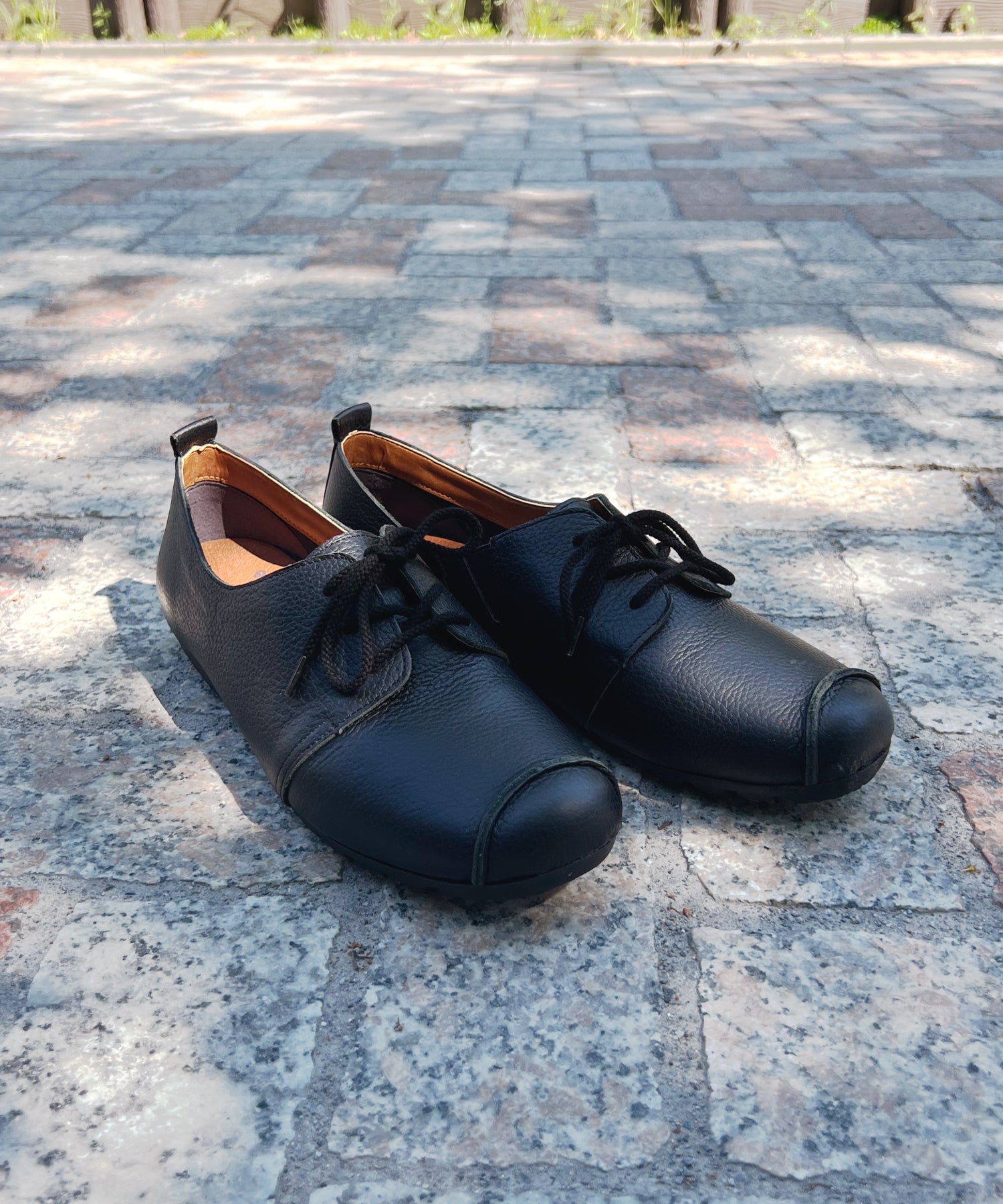 アドット adottona 【日本製】レースアップコンフォートパンプス【本革】 （BLK） BLK