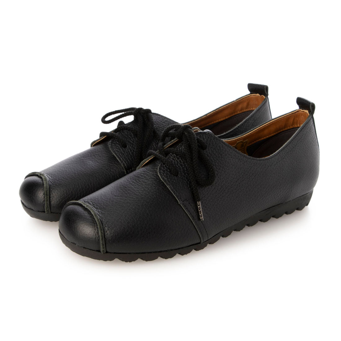アドット adottona 【日本製】レースアップコンフォートパンプス【本革】 （BLK） BLK