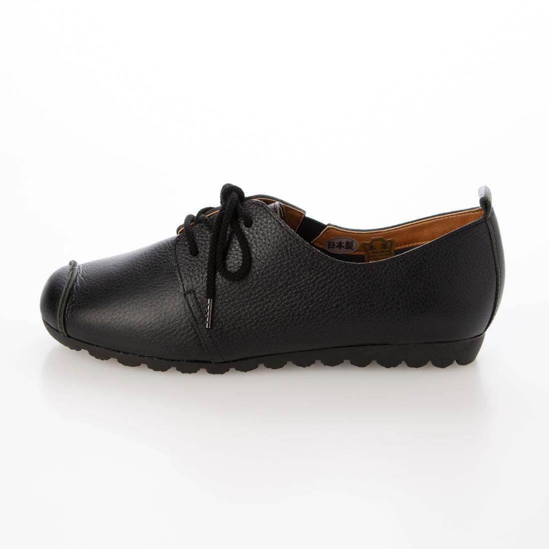 アドット adottona 【日本製】レースアップコンフォートパンプス【本革】 （BLK） BLK