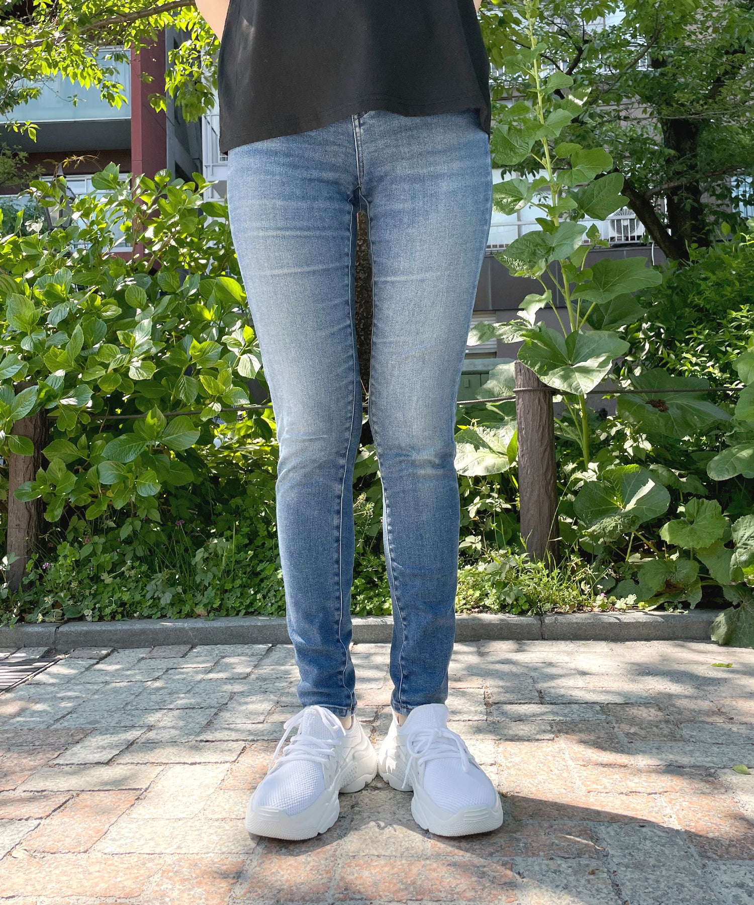アドット adottona 【厚底】らくちんニットダッドスニーカー【軽量】 （WHT） WHT