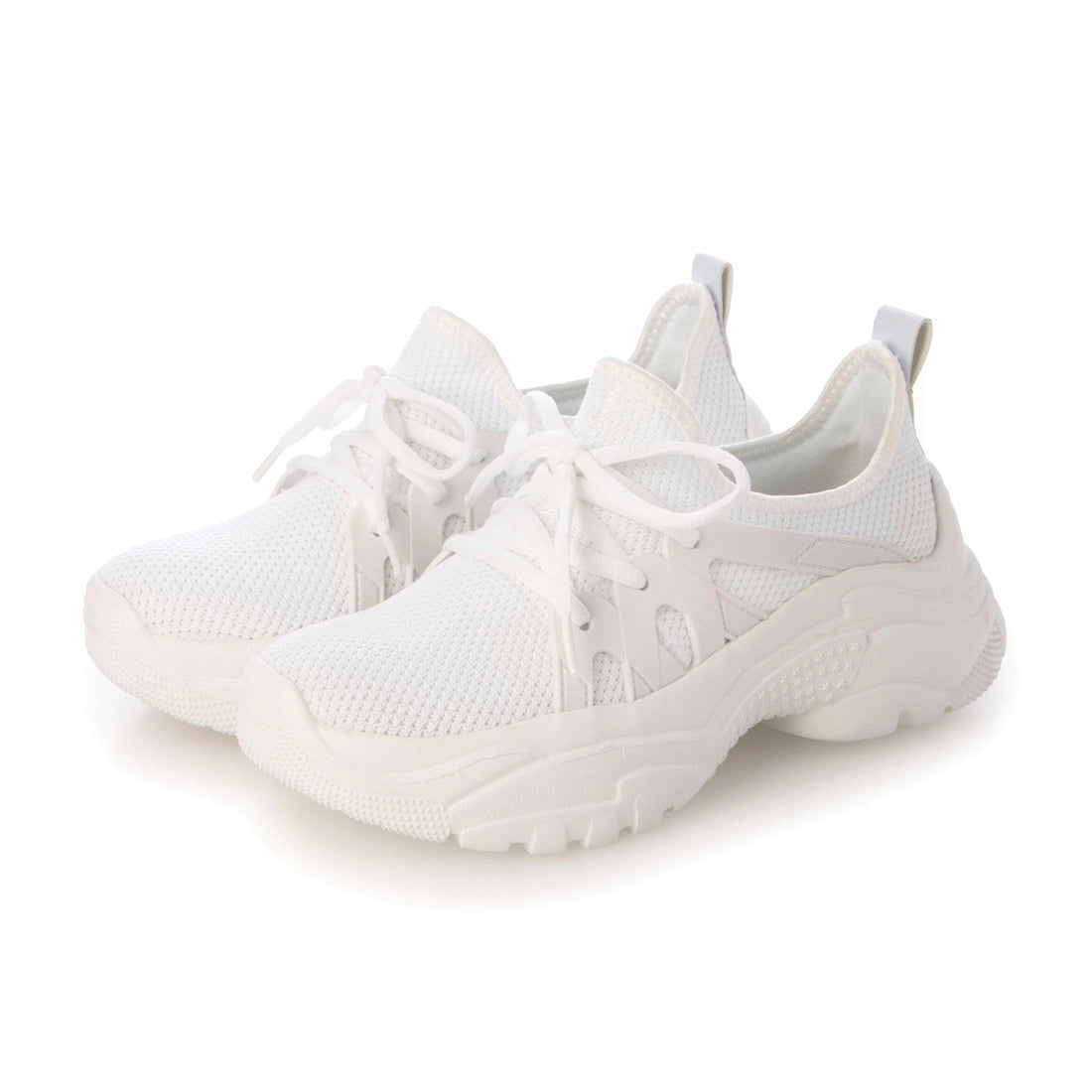 アドット adottona 【厚底】らくちんニットダッドスニーカー【軽量】 （WHT） WHT
