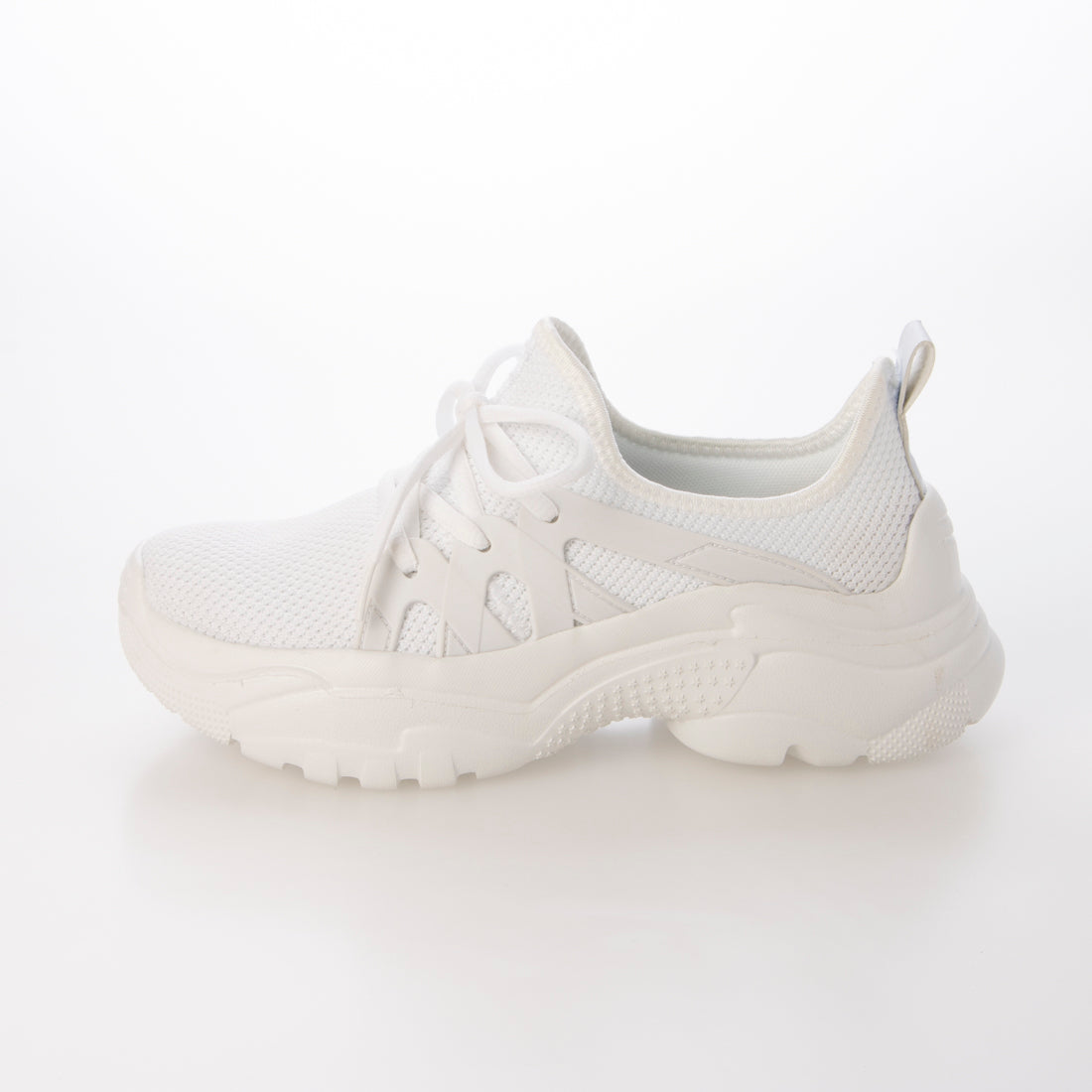 アドット adottona 【厚底】らくちんニットダッドスニーカー【軽量】 （WHT） WHT