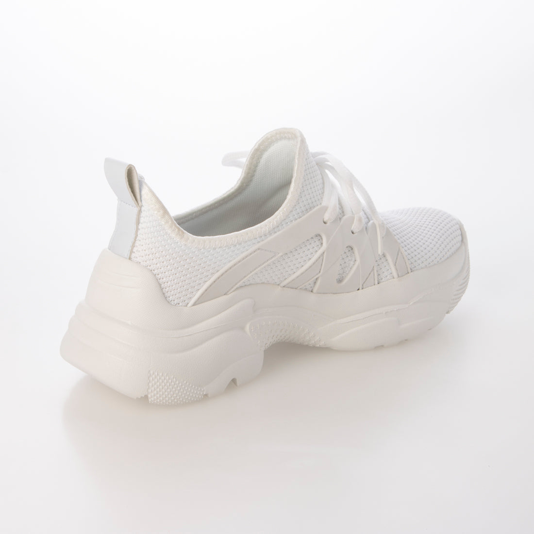 アドット adottona 【厚底】らくちんニットダッドスニーカー【軽量】 （WHT） WHT