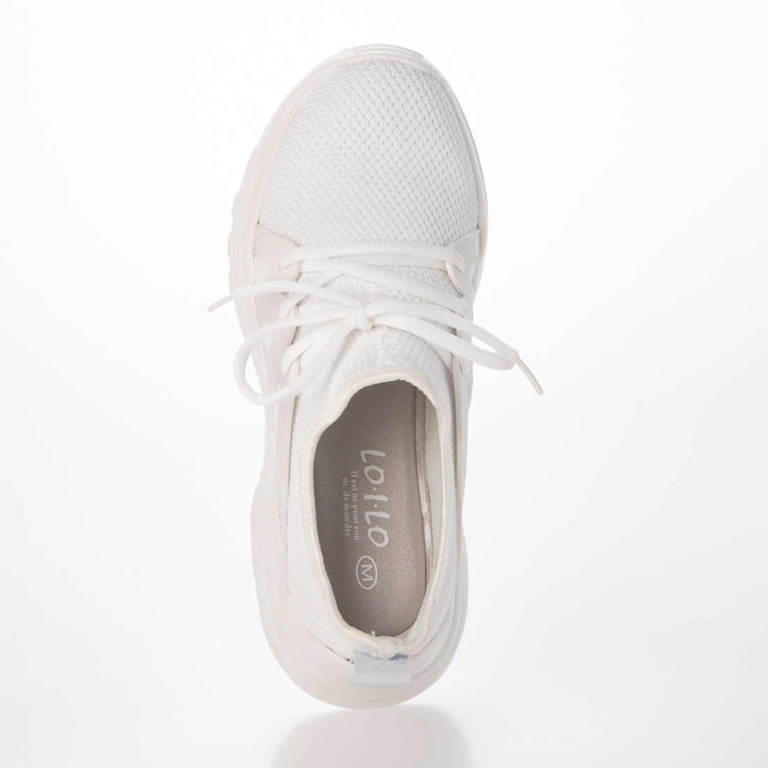 アドット adottona 【厚底】らくちんニットダッドスニーカー【軽量】 （WHT） WHT