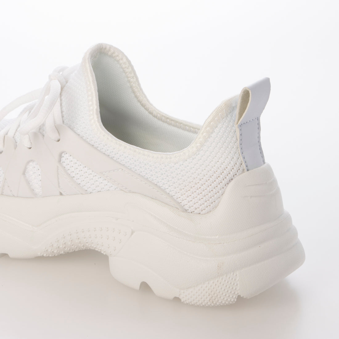 アドット adottona 【厚底】らくちんニットダッドスニーカー【軽量】 （WHT） WHT