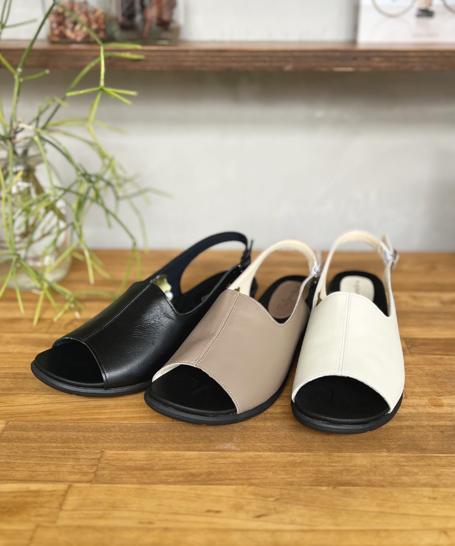 アドット adottona 【日本製】バックバンド本革コンフォートサンダル （OAK） OAK