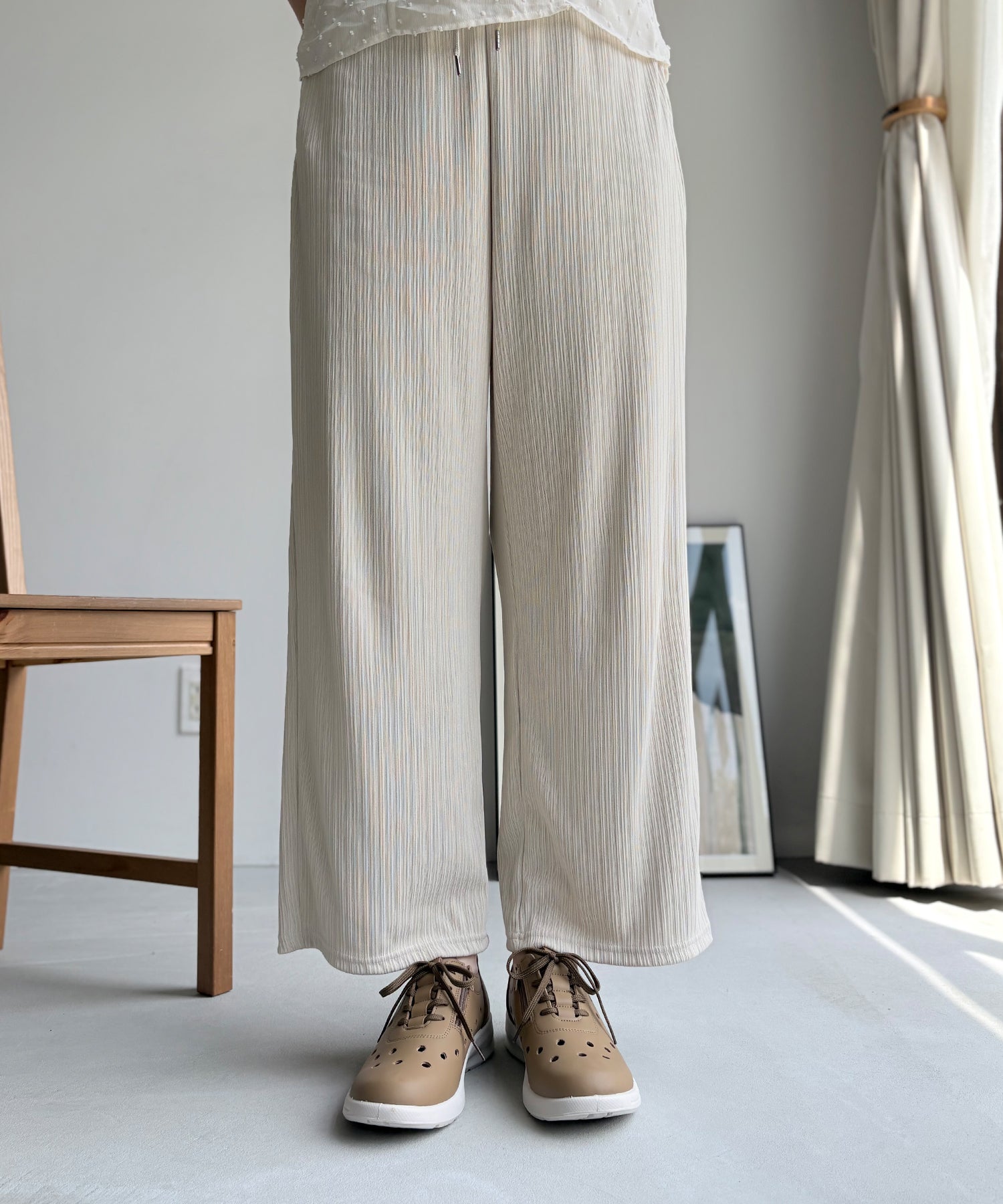 アドット adottona 【軽量】ファスナー付きパンチングコンフォートスニーカー （OAK） OAK