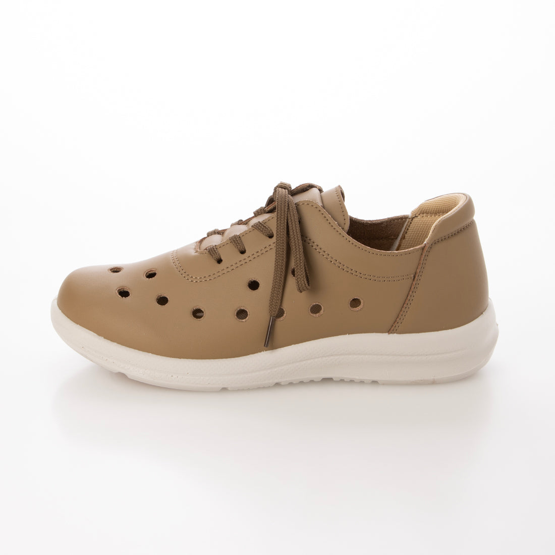 アドット adottona 【軽量】ファスナー付きパンチングコンフォートスニーカー （OAK） OAK