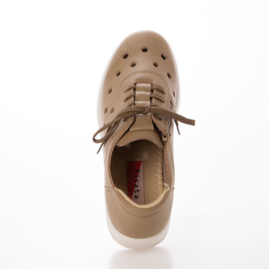 アドット adottona 【軽量】ファスナー付きパンチングコンフォートスニーカー （OAK） OAK