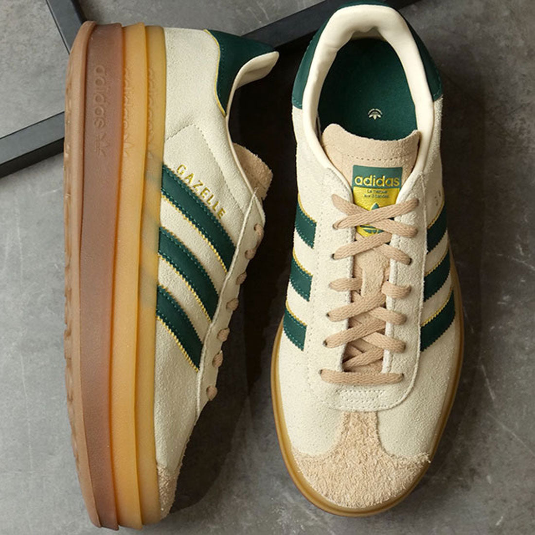 Adidas Originals GAZELLE BOLD W cream white/college green/magic beige