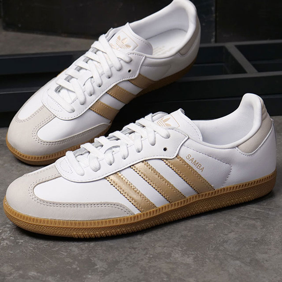 adidas Originals SAMBA OG W footwear white/wonder gold metallic/gray o