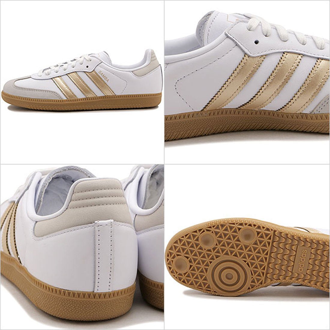 靴 SAMBA OG W adidas Originals SAMBA OG W footwear white/wonder gold metallic/gray o