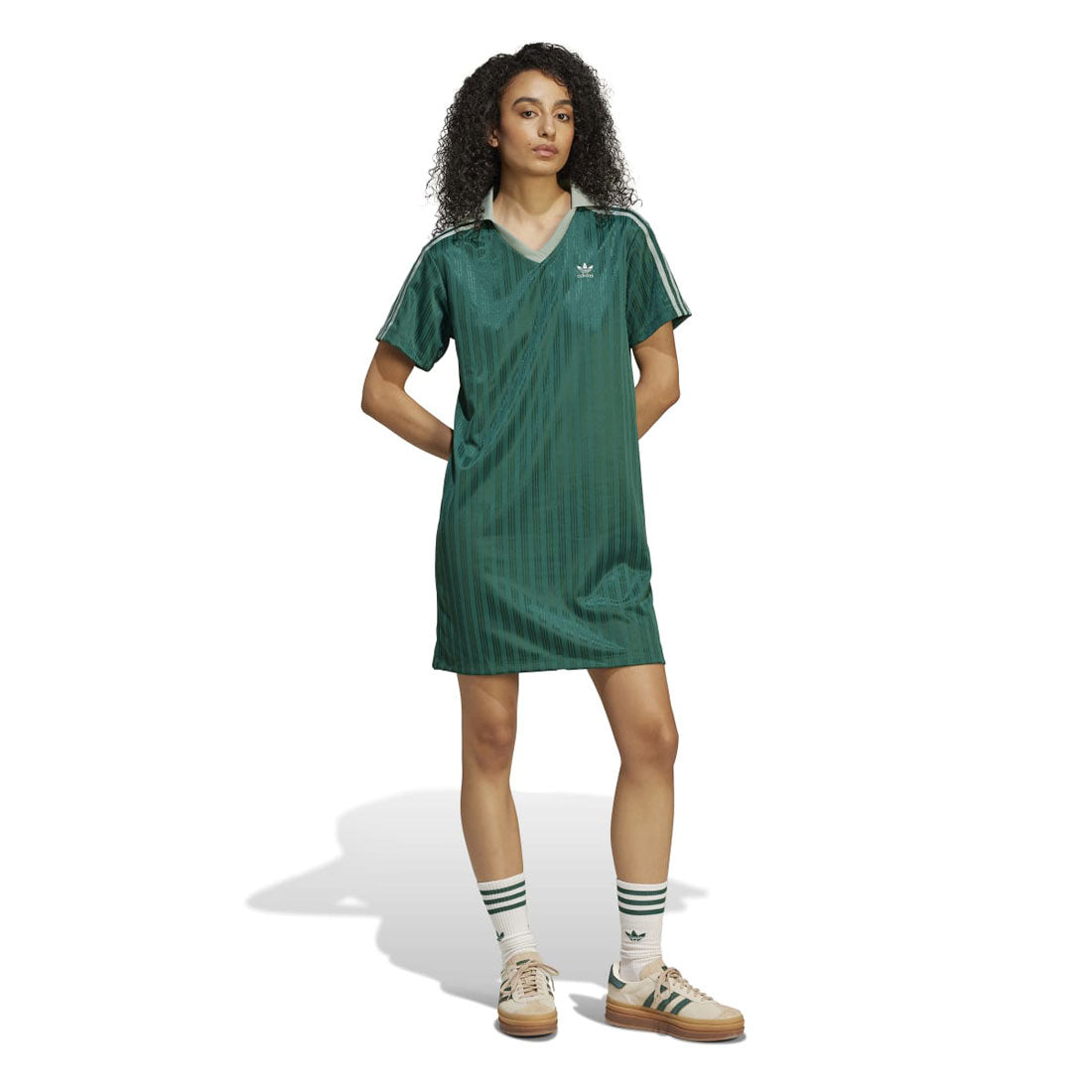 アディダス オリジナルス adidas Originals adidas Originals ADICOLOR FOOTBALL JACQUARD V-NECK DRESS（アディダスオリジナルス アディカラー サッカー ジャカード Vネックワンピース） （Collegiate Green） Collegiate Green
