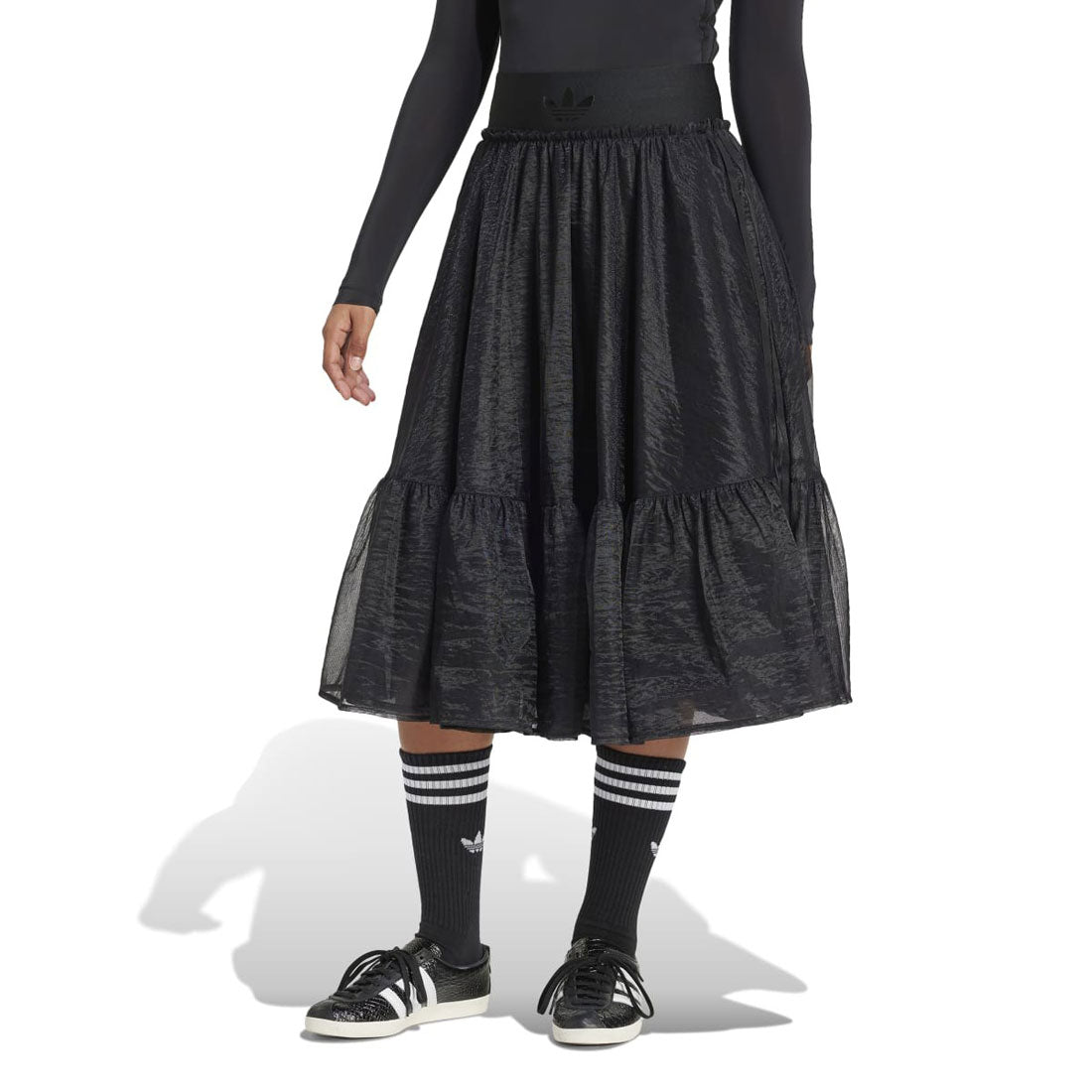 アディダス オリジナルス adidas Originals ウエストバンド チュール マキシスカート（WAISTBAND TULLE MAXI SKIRT） （Black） Black