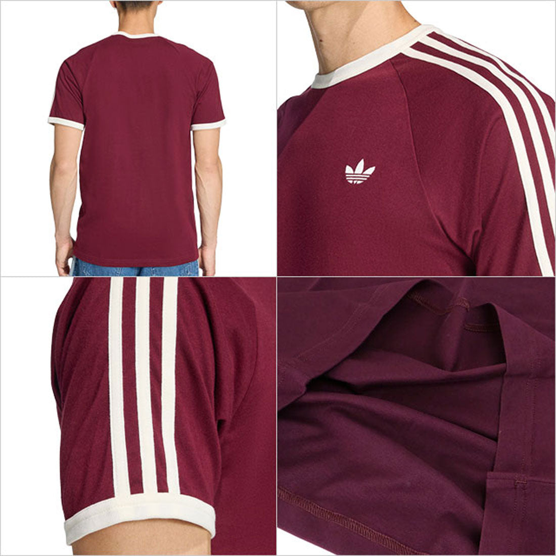 アディダス オリジナルス adidas Originals W 3-STRIPES TEE マルーン/オフホワイト [DB785/KQ9639] （マルーン/オフホワイト） マルーン/オフホワイト
