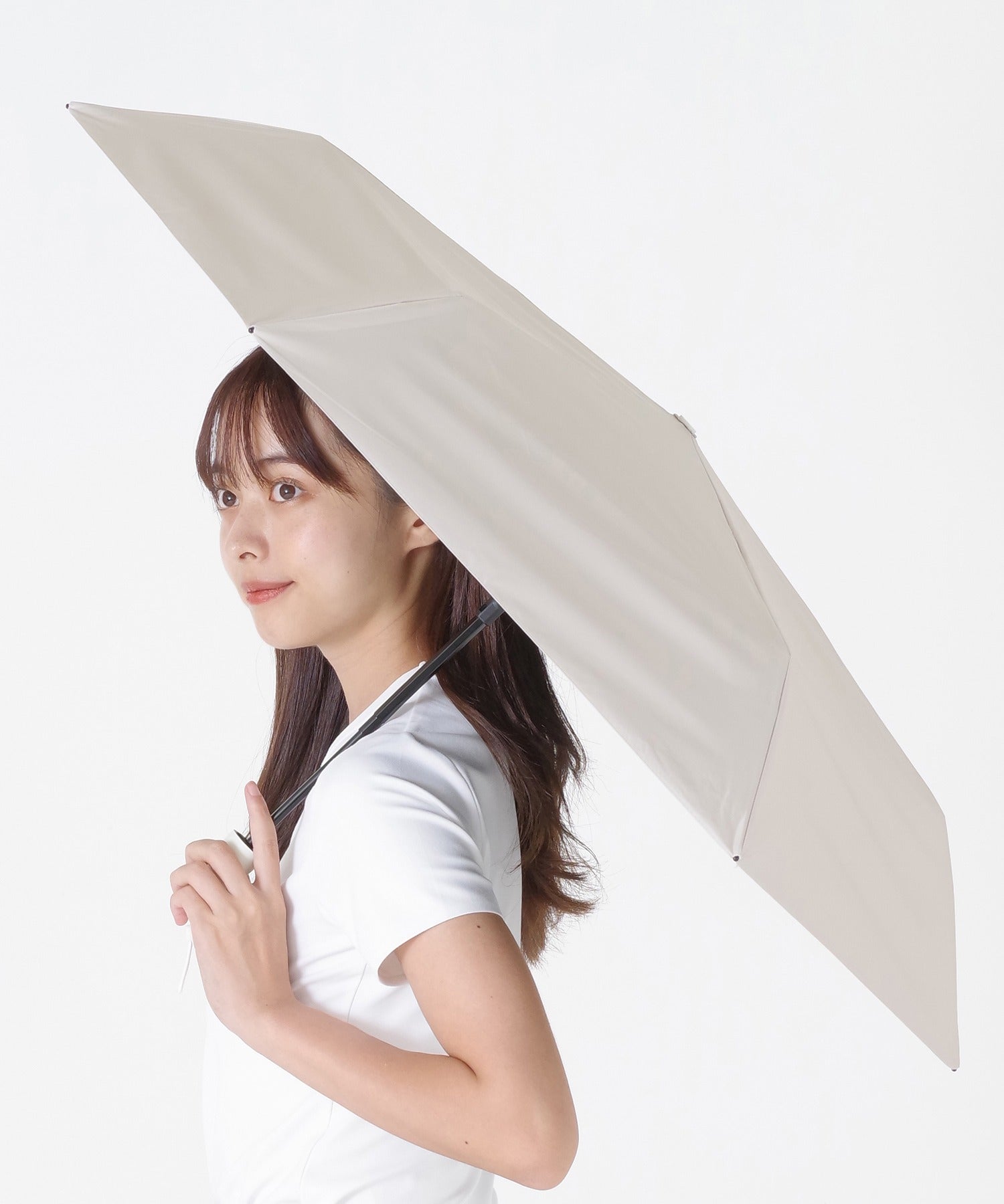 アドポーション ADPOSION 【日傘 晴雨兼用】sun shade automatic mini 50㎝ （ベージュ） ベージュ