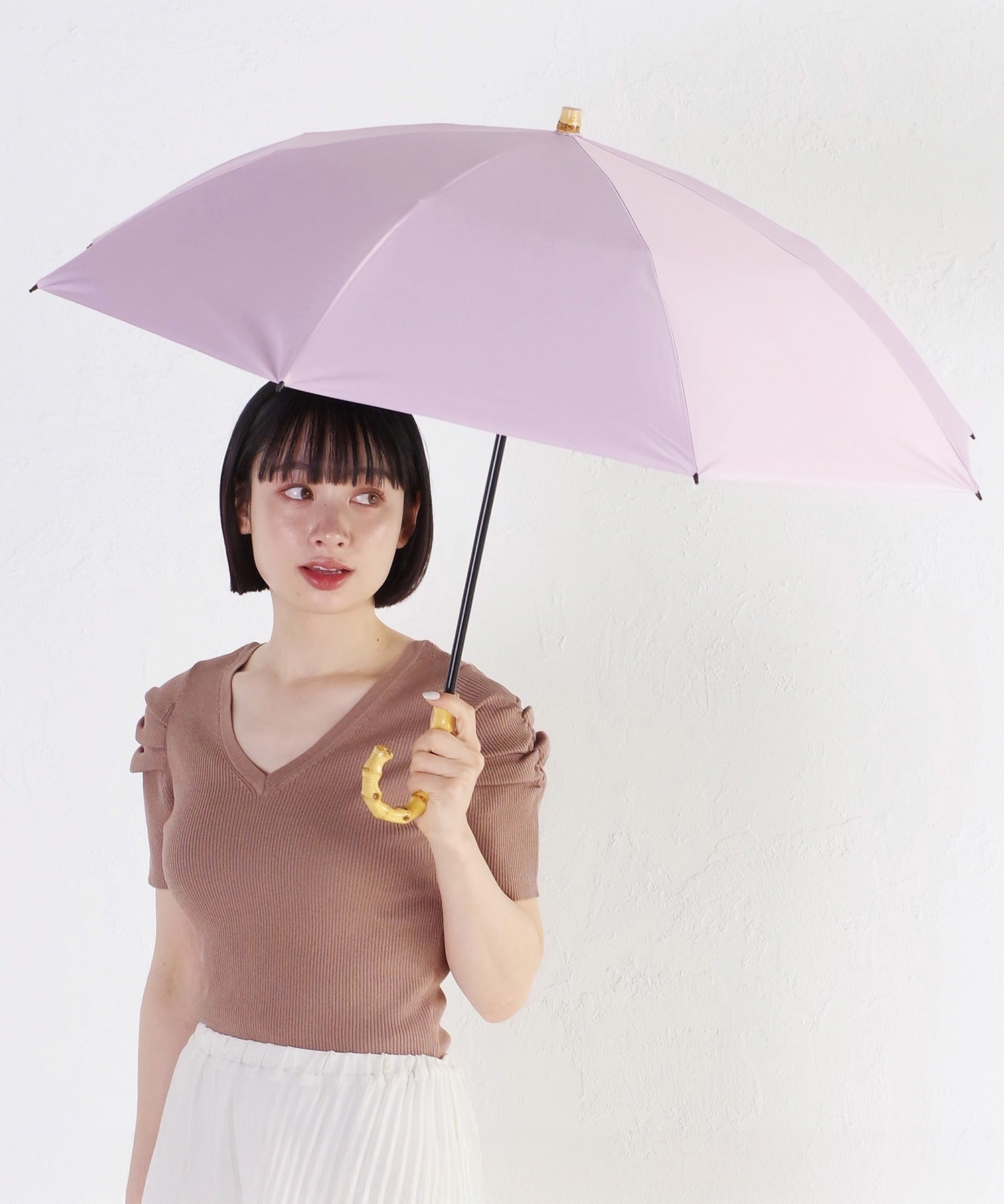 アドポーション ADPOSION 【日傘 晴雨兼用】Peachdrop sun shade 2steps mini 50㎝ （ピンク） ピンク