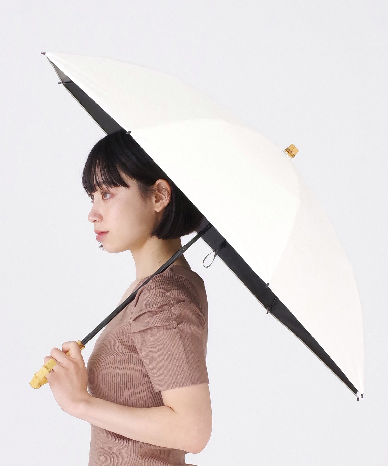 アドポーション ADPOSION 【日傘 晴雨兼用】Peachdrop sun shade 2steps mini 50㎝ （ホワイト） ホワイト