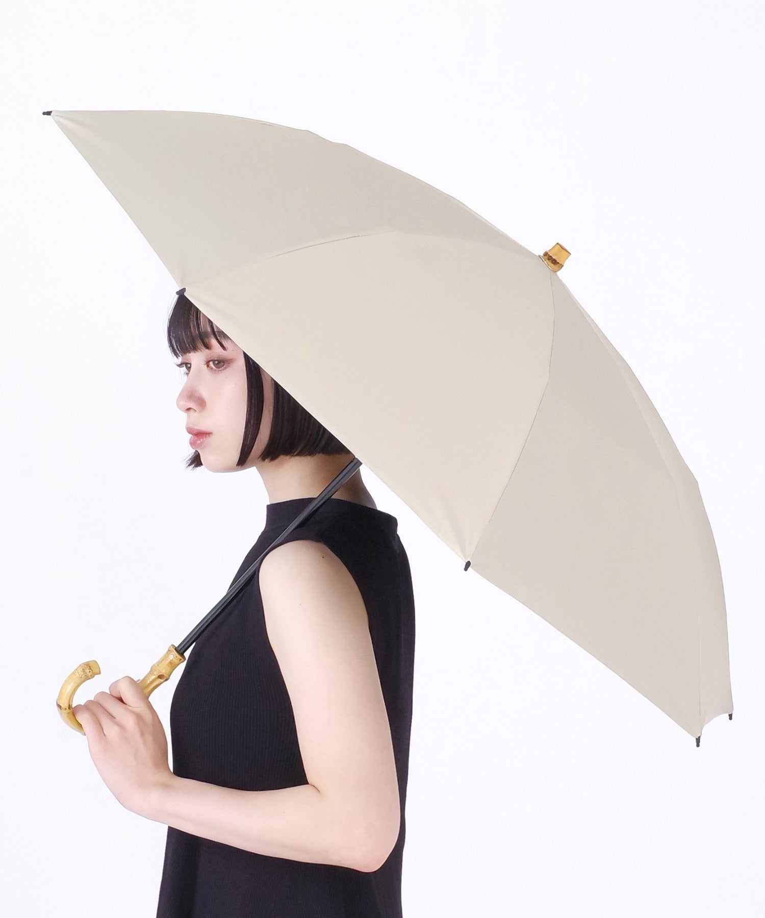 アドポーション ADPOSION 【日傘 晴雨兼用】Peachdrop sun shade 2steps mini 50㎝ （ベージュ） ベージュ