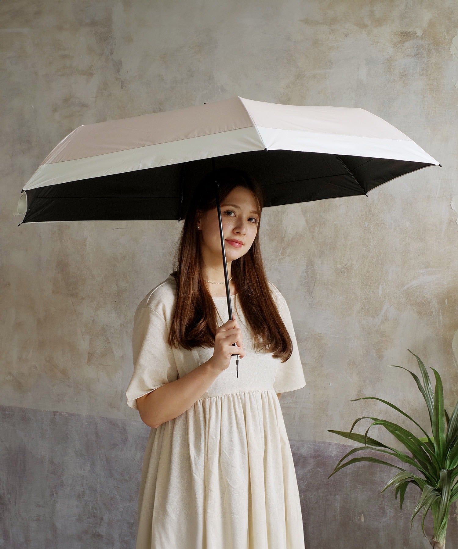 アドポーション ADPOSION 【日傘 晴雨兼用】sun shade bicolor 60㎝ （ベージュ） ベージュ