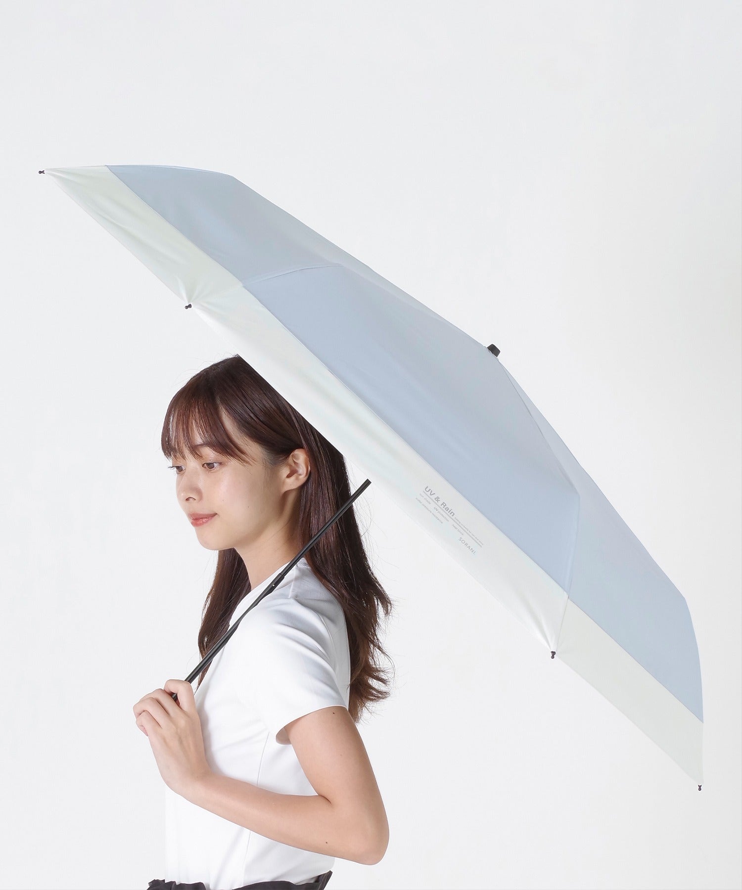 アドポーション ADPOSION 【日傘 晴雨兼用】sun shade bicolor 60㎝ （サックスブルー） サックスブルー
