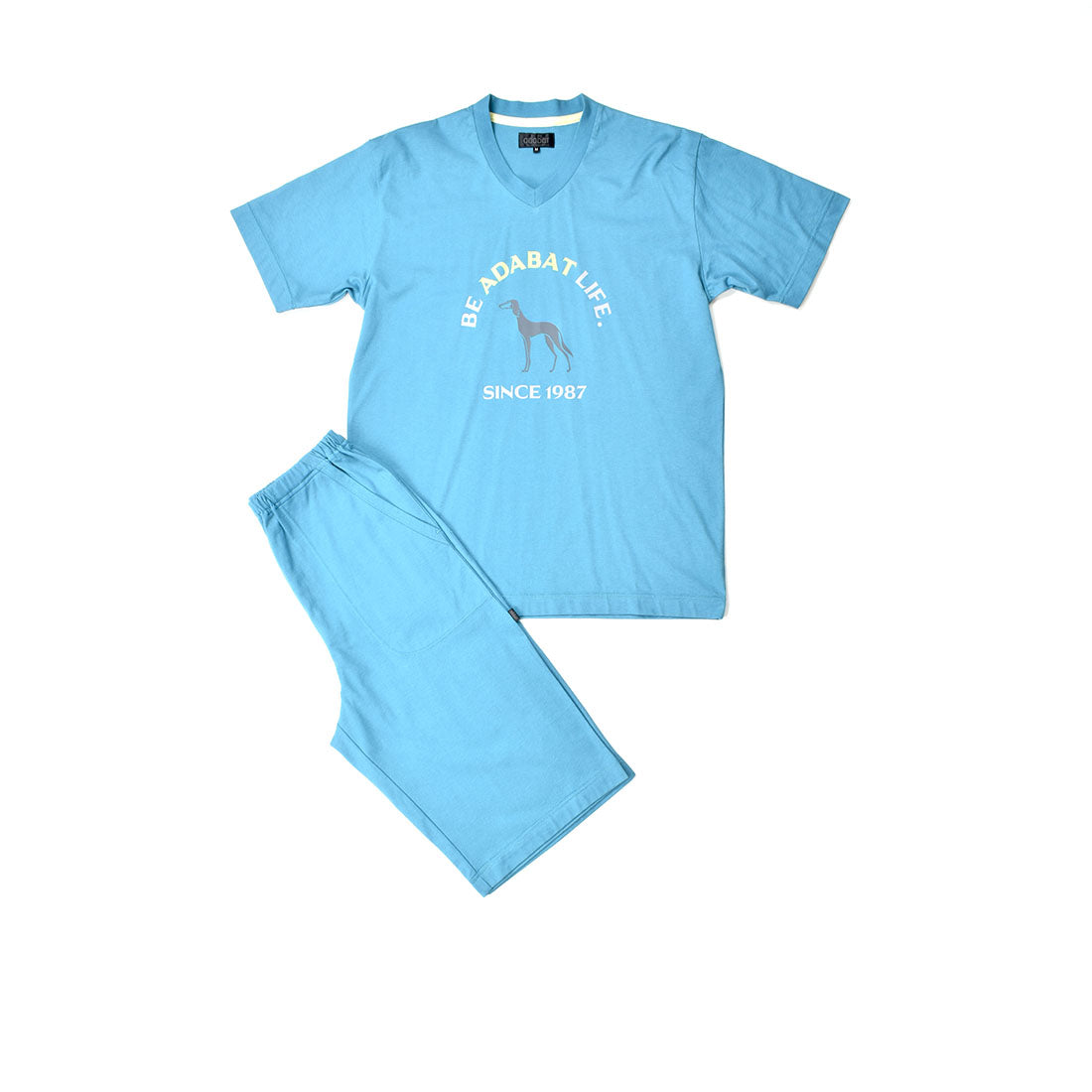 アダバット リラックスウェア　アンダーウェア adabat RELAX WEAR / UNDER WEAR 半袖ニットパジャマ （ブルー） ブルー